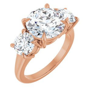 18K Rose Gold 10 mm Round Ring Mounting