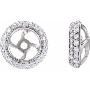14K White Gold 3/8 CTW Natural Diamond Earrings Jackets