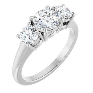 10K White Gold 6 mm Round Ring Mounting