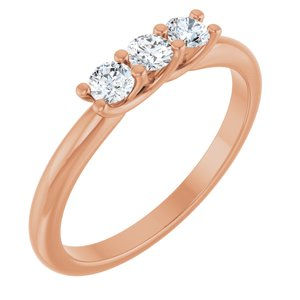 18K Rose Gold 3-Stone Family Stackable Woven Ring Mounting
