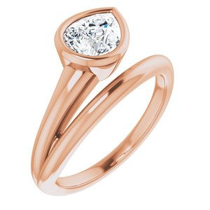 14K Rose Gold 8x6 mm Pear Ring Mounting