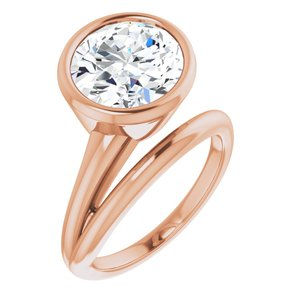 18K Rose Gold 12x10 mm Oval Ring Mounting