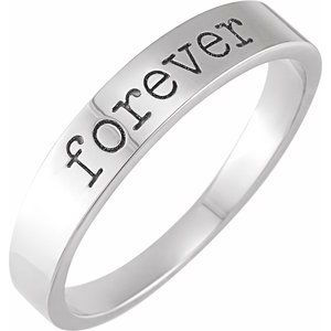 14K White Gold Forever Stackable Ring