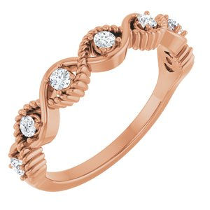 18K Rose Gold Accented Stackable Ring Mounting