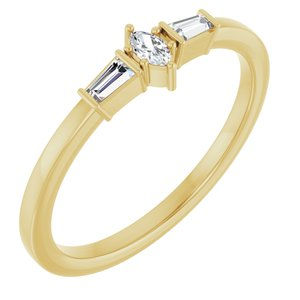 18K Yellow Gold 3.5x2 mm Marquise Stackable Ring Mounting