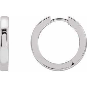 Platinum Hinged 20 mm Hoop Earrings