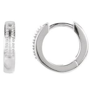 18K White Gold 1.2 mm Round 12.5 mm Hoop Earring Mounting