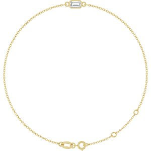 14K Yellow Gold Natural Diamond 6 1/2-7 1/2" Bracelet