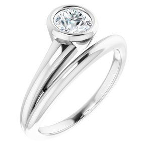 14K X1 White Gold 5.5 mm Round Ring Mounting