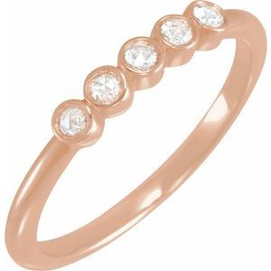 14K Rose Gold 1/8 CTW Rose-Cut Natural Diamond Stackable Ring