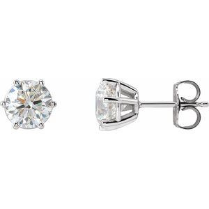 14K White Gold 2 CTW Lab-Grown Diamond Earrings