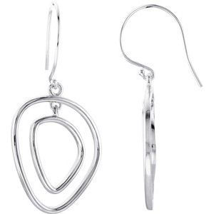 14K White Gold Open Silhouette Earrings