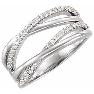 14K White Gold 1/5 CTW Lab-Grown Diamond Criss-Cross Ring
