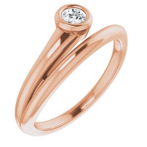 18K Rose Gold 3.4 mm Round Ring Mounting