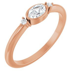 10K Rose Gold 5x3 mm Oval Bezel-Set Cabochon Ring Mounting