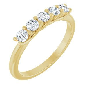 18K Yellow Gold 5-Stone Family Stackable Woven Ring Mounting