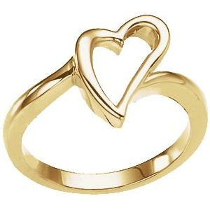 10K Yellow Gold Heart Ring