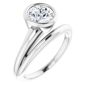 18K White Gold 7 mm Round Ring Mounting