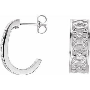 Platinum J-Hoop Earrings