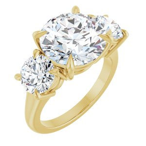 14K Yellow Gold 11 mm Round Ring Mounting