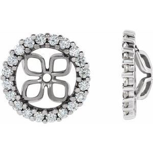 14K White Gold 8.5 mm ID 1/2 CTW Natural Diamond Earring Jackets