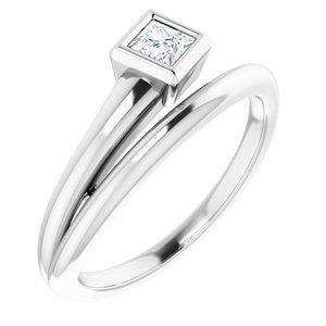14K X1 White Gold 3.25 mm Square Ring Mounting