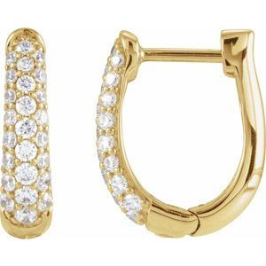 14K Yellow Gold 1/5 CTW Lab-Grown Diamond 10.1 mm Hoop Earrings