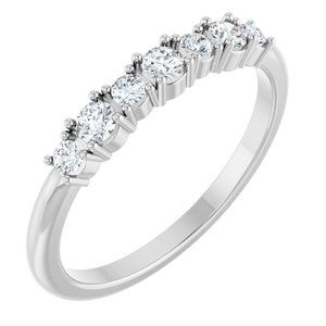 18K Palladium White Gold 3-Stone Family Accented Stackable Ring Mounting