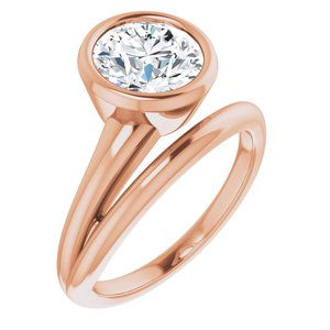 14K Rose Gold 8.2 mm Round Ring Mounting