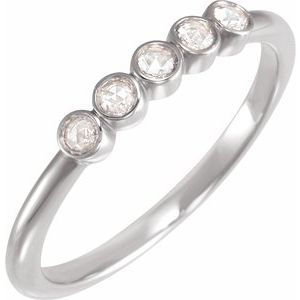 Platinum 1/8 CTW Rose-Cut Natural Diamond Stackable Ring