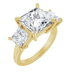 10K Yellow Gold 9x9 mm Square Ring Mounting