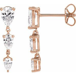 14K Rose Gold 1 1/4 CTW Lab-Grown Diamond  Earrings