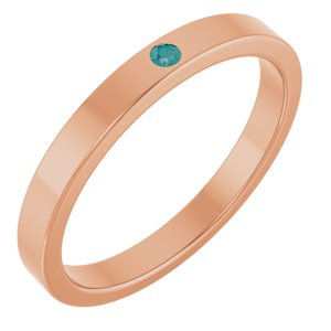 14K Rose Gold Natural Alexandrite Family Stackable Ring