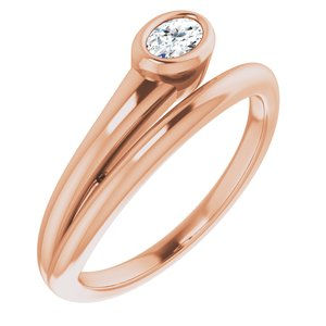 14K Rose Gold 5x3 mm Oval Ring Mounting
