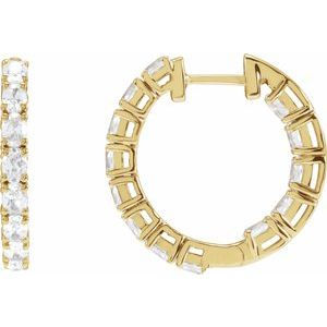 14K Yellow Gold 3.2x2.3 mm Oval Inside-Outside 20.6 mm Hoop Earring Mounting