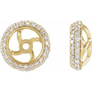 14K Yellow Gold 3/8 CTW Natural Diamond Earrings Jackets