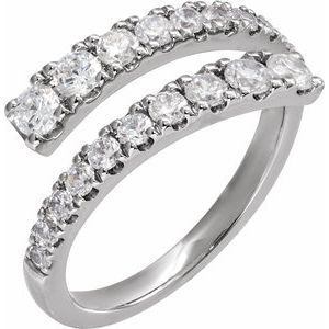 14K White Gold 9/10 CTW Lab-Grown Diamond Bypass Ring