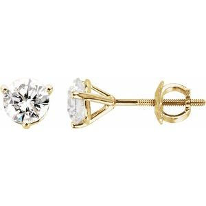 14K Yellow Gold 1 1/2 CTW Natural Diamond Earrings