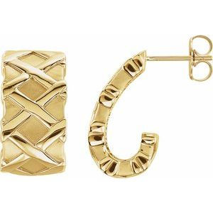14K Yellow Gold J-Hoop Earrings