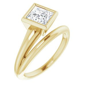 10K Yellow Gold 6 mm Square Ring Mounting
