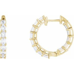 14K Yellow Gold 3 CTW Lab-Grown Diamond Inside-Outside 21.2 mm Hoop Earrings