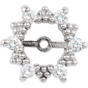 14K White Gold 1/3 CTW Natural Diamond Earring Jackets with 6 mm ID