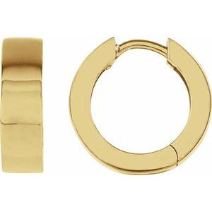 10K Yellow Gold Hinged 14.5 mm Hoop Earrings