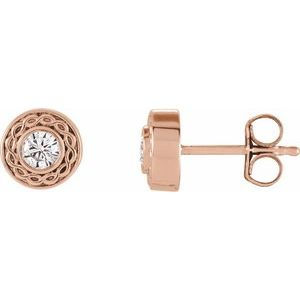 14K Rose Gold 1/5 CTW Natural Diamond Earrings