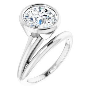 14K White Gold 9.4 mm Round Ring Mounting