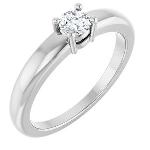 Platinum 4 mm Round 1-Stone Stackable Family Ring Mounting