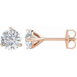 14K Rose Gold 1 1/2 CTW Natural Diamond Stud Earrings