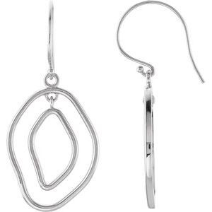 14K White Gold Right Open Silhouette Earring