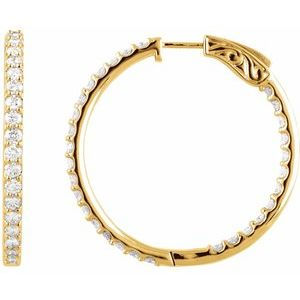 14K Yellow Gold Vermeil 3 CTW Lab-Grown Diamond Inside-Outside 34.5 mm Hinged