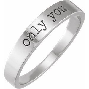 14K White Gold Only You Stackable Ring